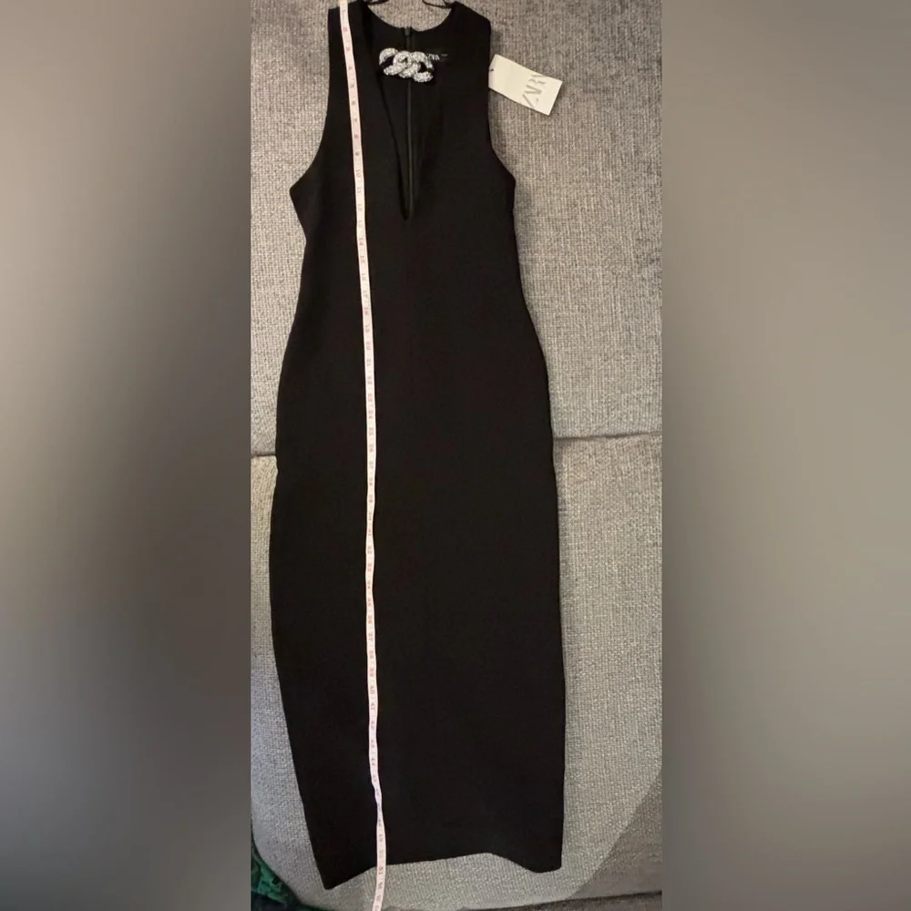 Brand New Bejeweled Black Stretch Midi Dress – XS with tag on ! - Picture 12 of 13